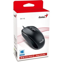 Genius DX-110 Wired USB Mouse - 1000 DPI Optical, Ambidextrous, Black Genius DX-110 Wired USB Mouse - 1000 DPI Optical, Ambidextrous, Black